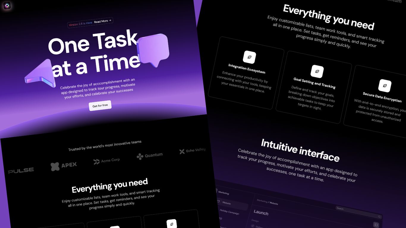 Screenshot of Enterprise-Grade Productivity Landing Page project